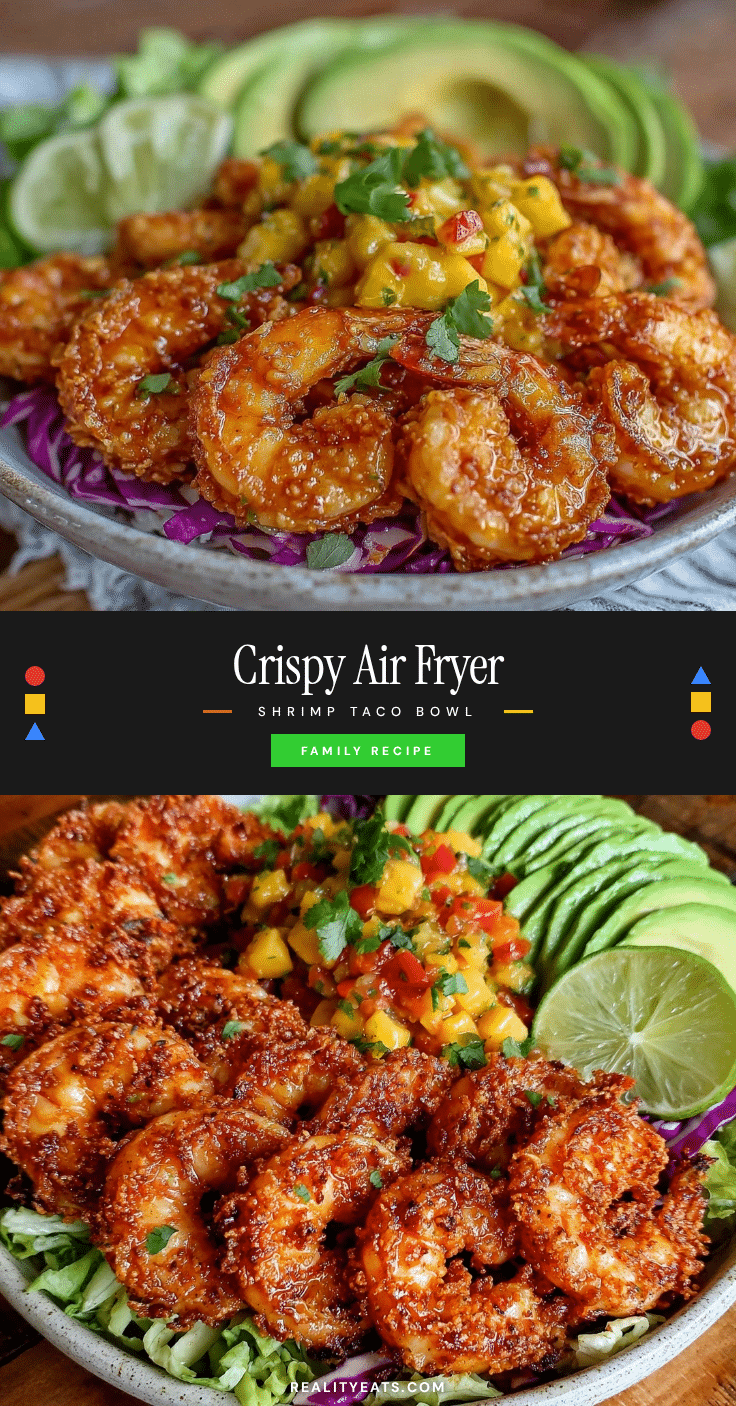 crispy air fryer shrimp taco bowl recipe