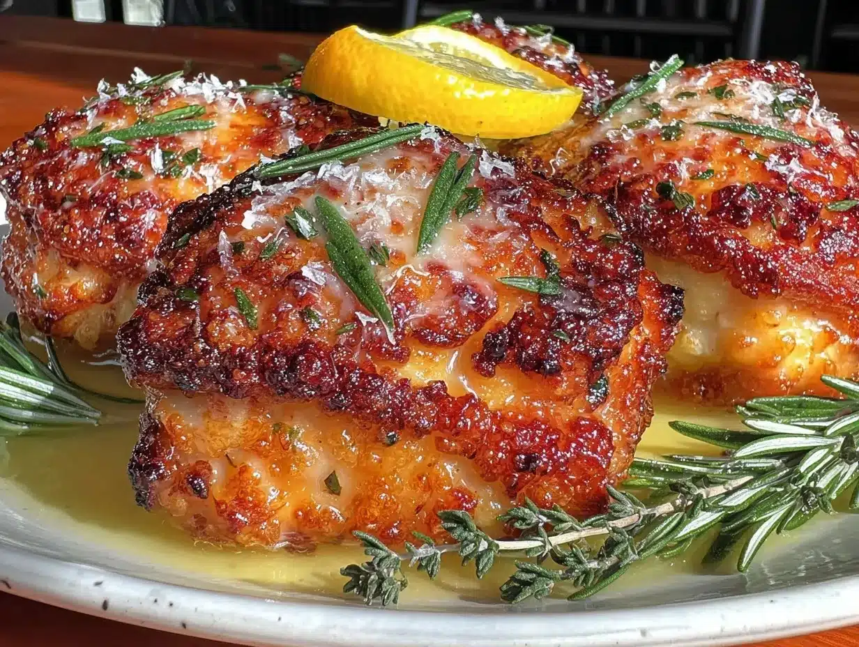 crispy baked garlic parmesan chicken thighs preparation steps