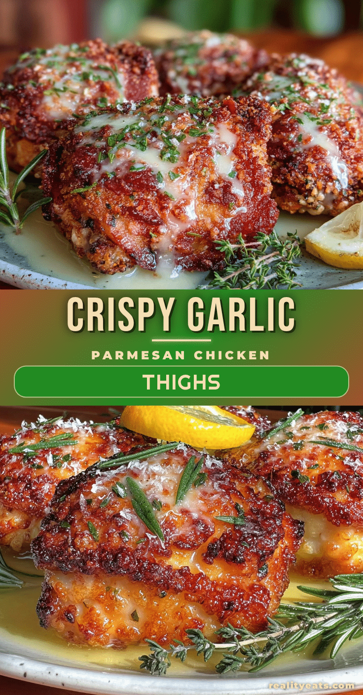 crispy baked garlic parmesan chicken thighs recipe