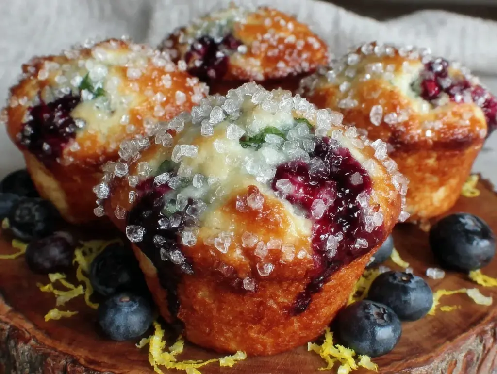 crispy bakery-style blueberry muffins - featured image