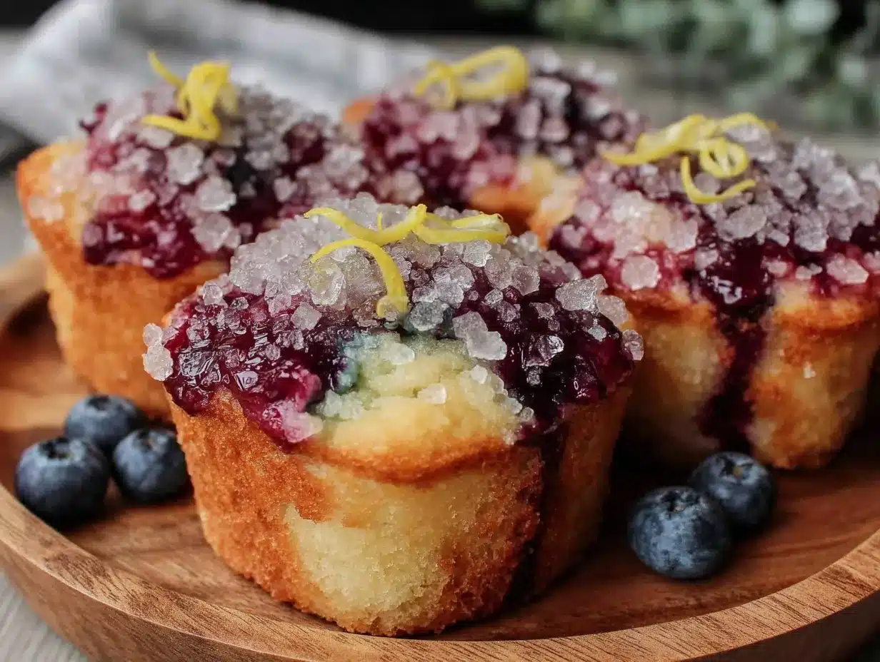 crispy bakery-style blueberry muffins preparation steps
