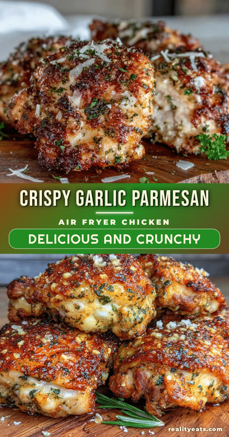crispy garlic parmesan chicken thighs air fryer recipe recipe