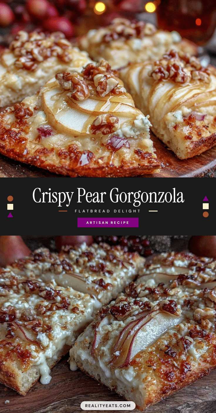 crispy pear and gorgonzola flatbread recipe