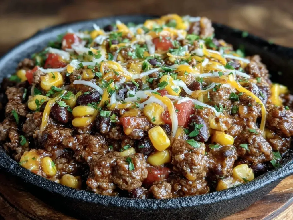 easy 5-ingredient ground beef taco skillet - featured image
