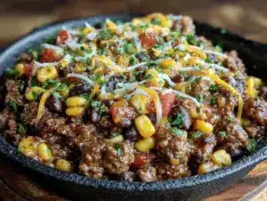 easy 5-ingredient ground beef taco skillet - featured image