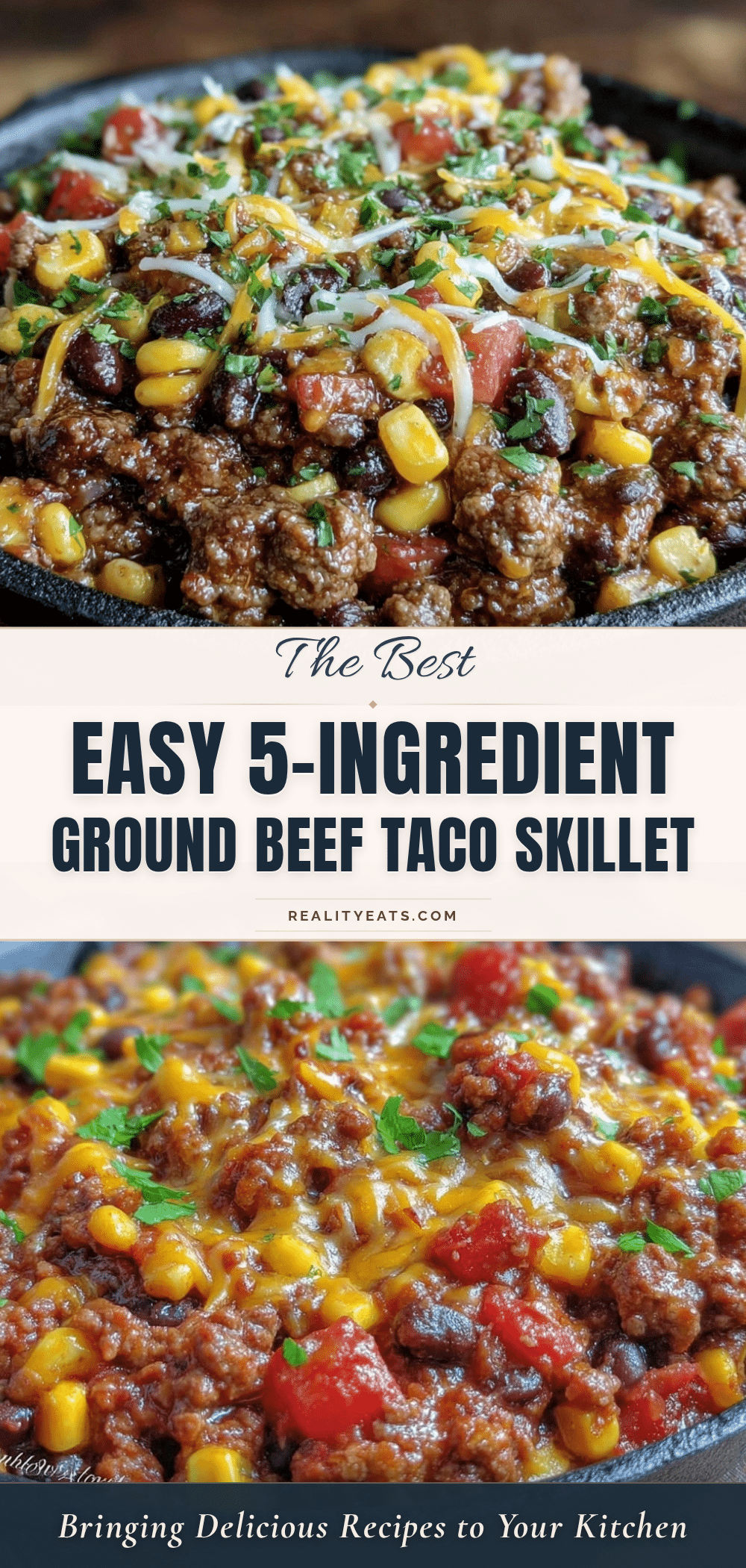easy 5-ingredient ground beef taco skillet recipe