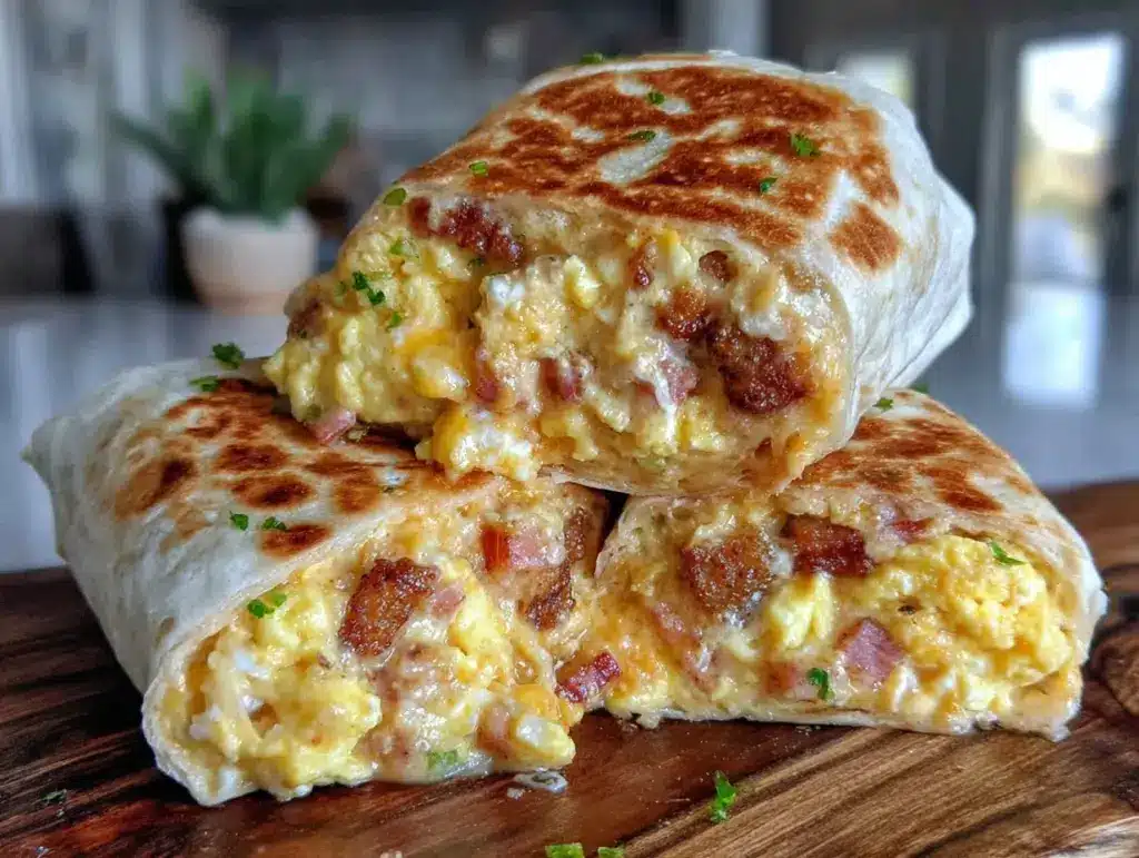 easy make-ahead egg and cheese breakfast burritos - featured image