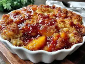 Easy Peach Cobbler Dump Cake - featured image