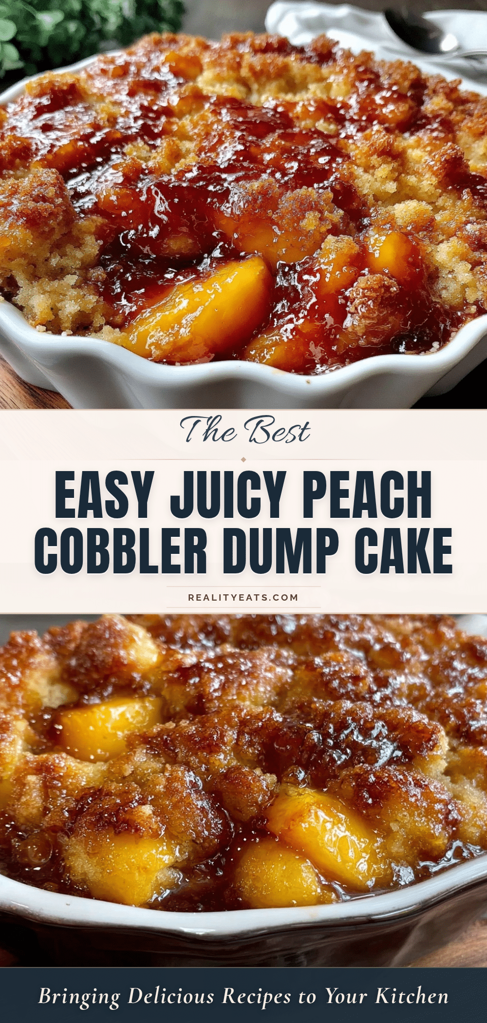 Easy Peach Cobbler Dump Cake recipe
