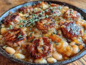 easy white bean and sausage skillet - featured image