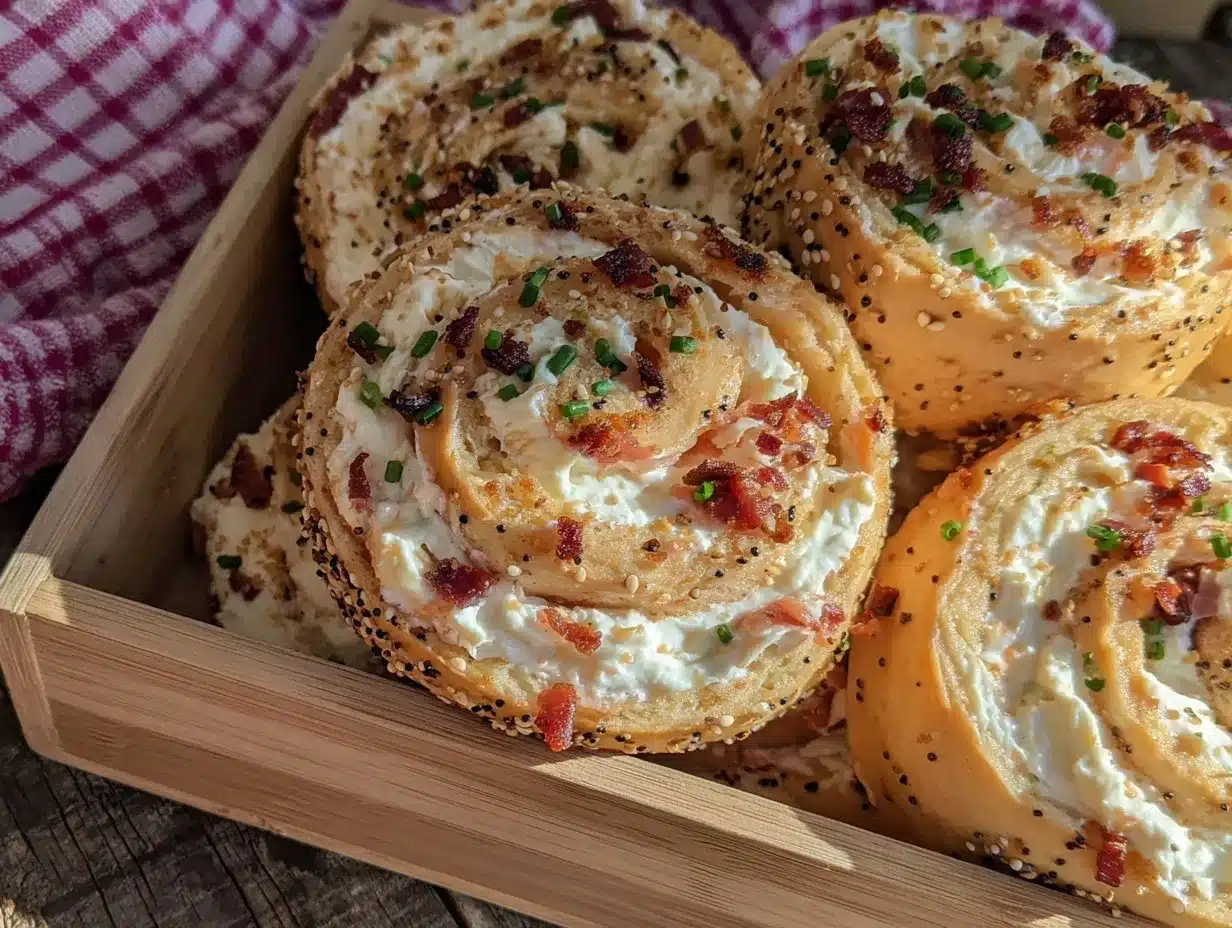 everything bagel cream cheese pinwheels preparation steps