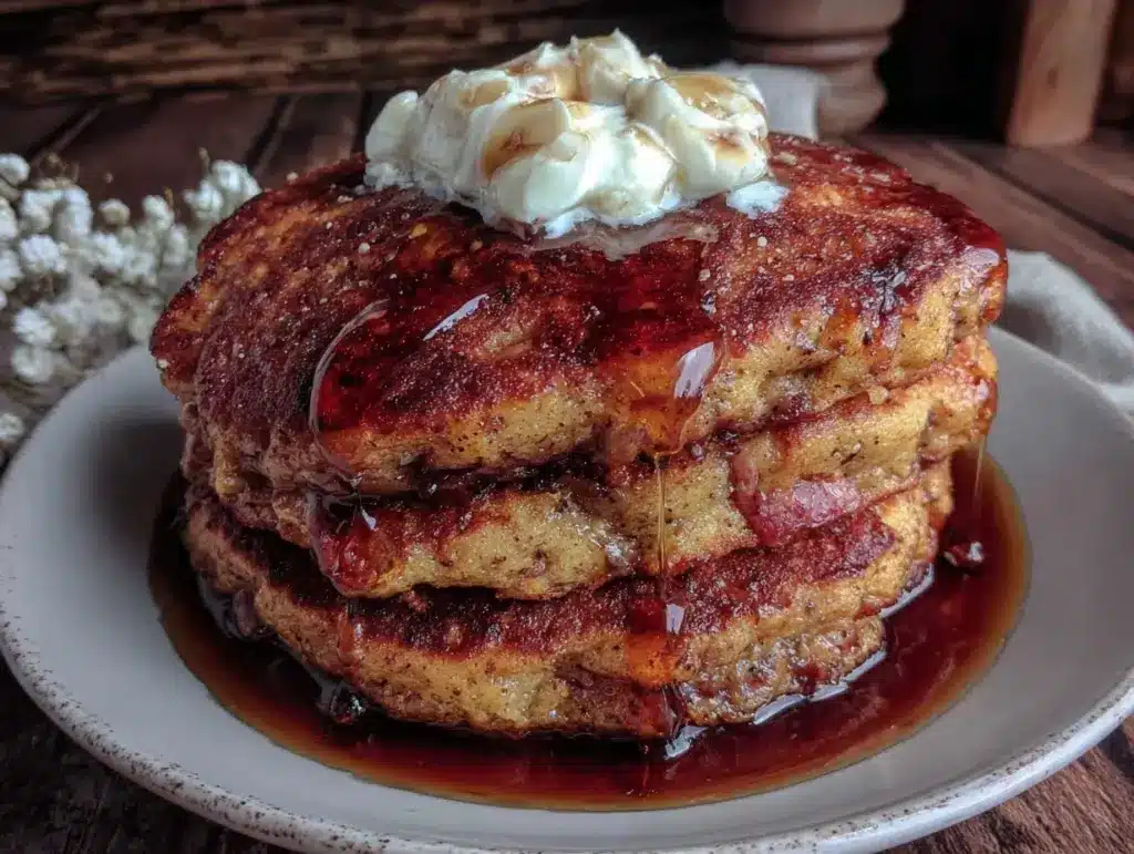 fluffy banana bread pancakes - featured image