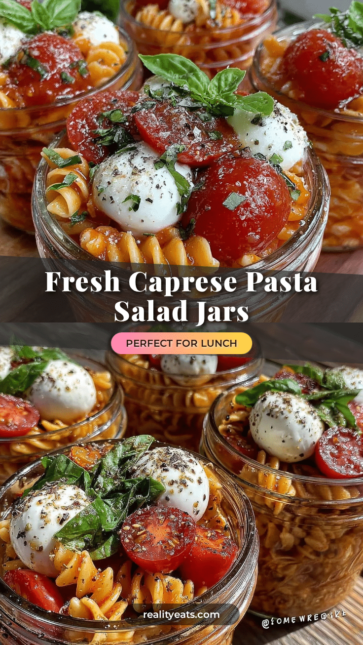fresh caprese pasta salad jars recipe