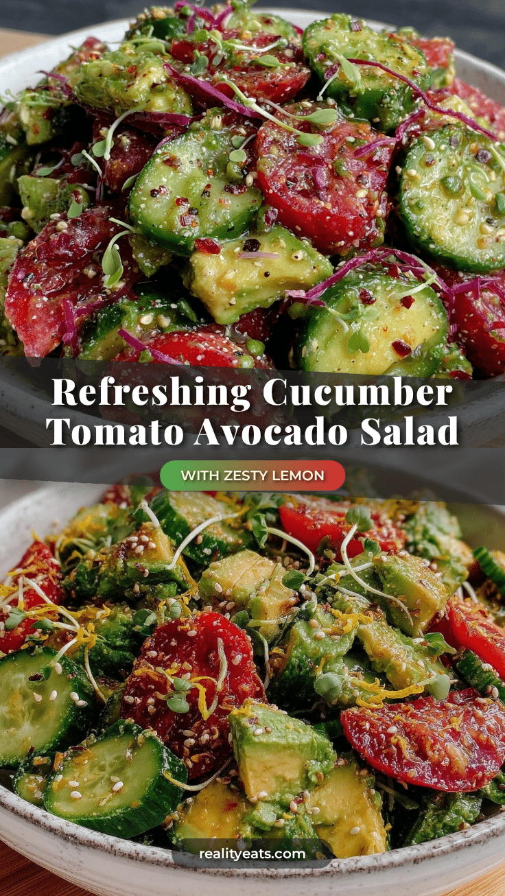 fresh cucumber tomato avocado salad recipe