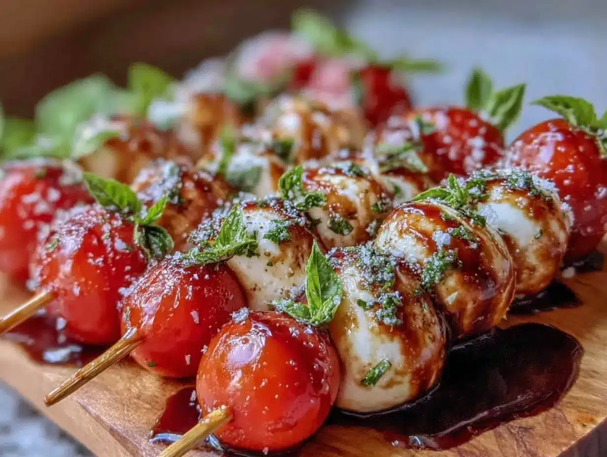 fresh flag Caprese skewers preparation steps