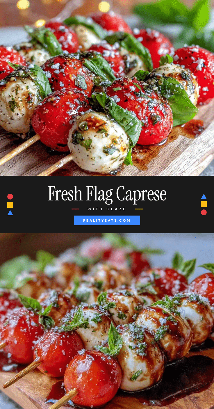 fresh flag Caprese skewers recipe