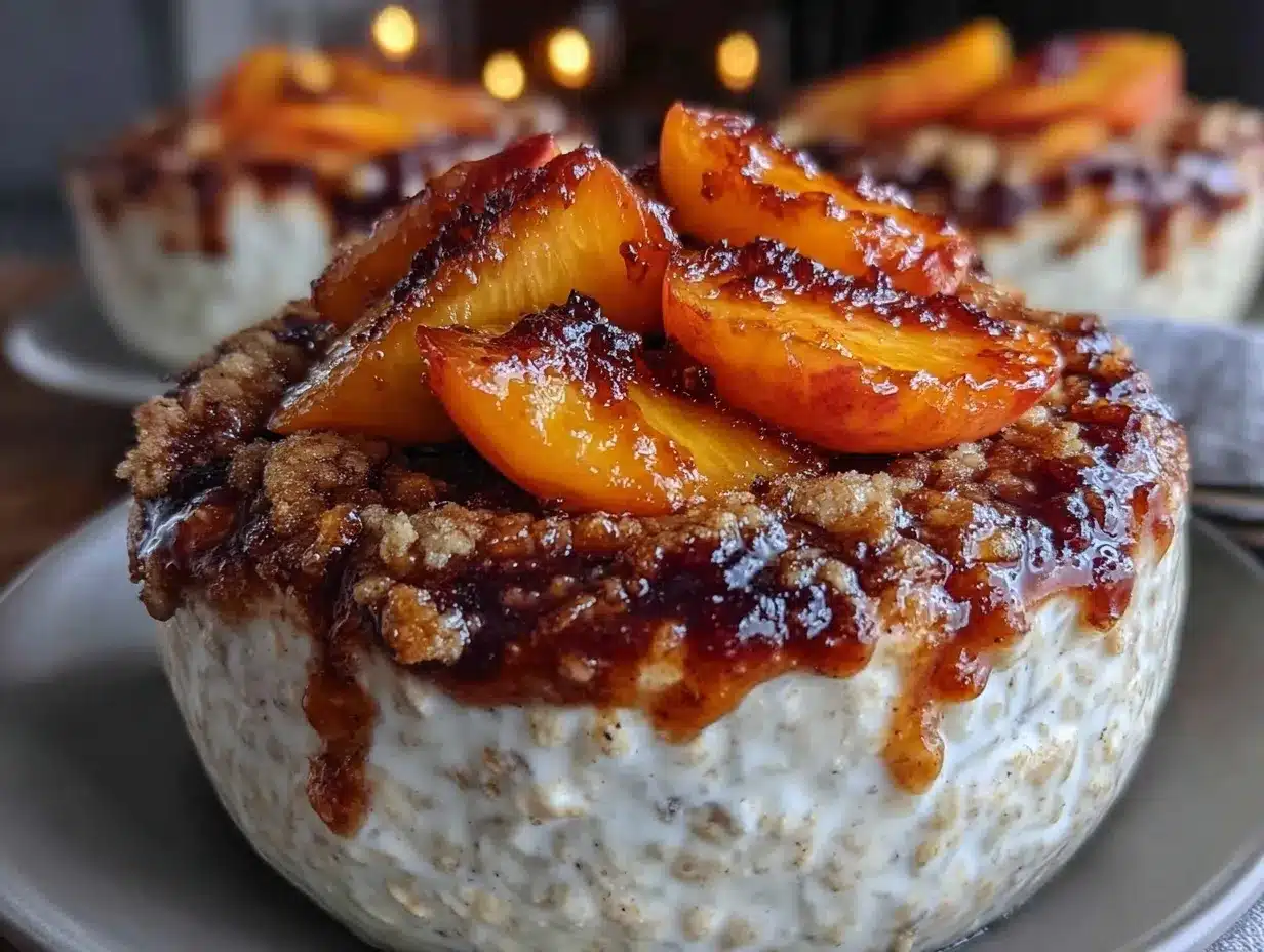 fresh peach overnight oats preparation steps