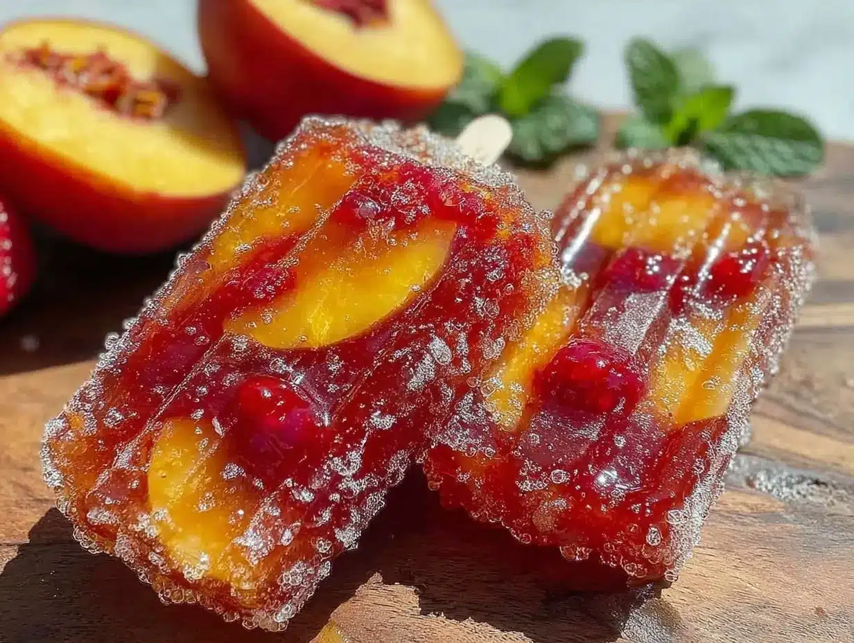 frozen peach bellini popsicles preparation steps