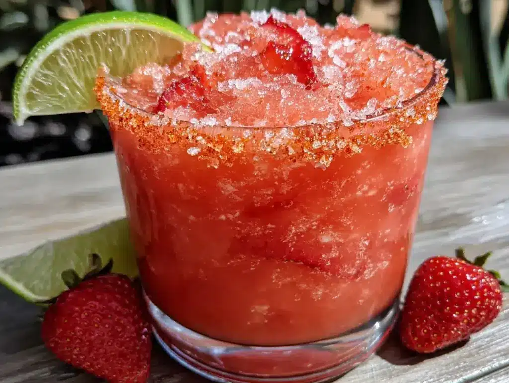 frozen strawberry margarita slushie - featured image