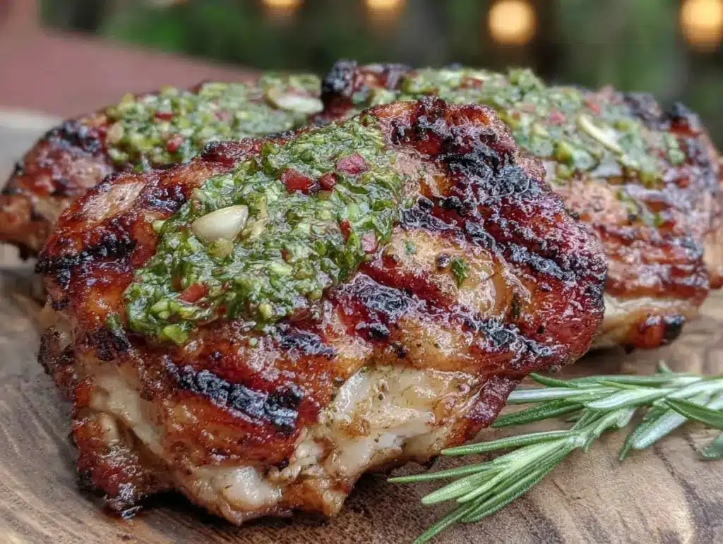 garlic herb grilled chicken thighs - featured image