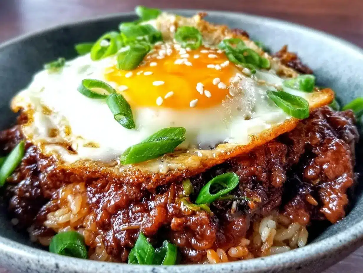 ground beef bulgogi rice bowl preparation steps