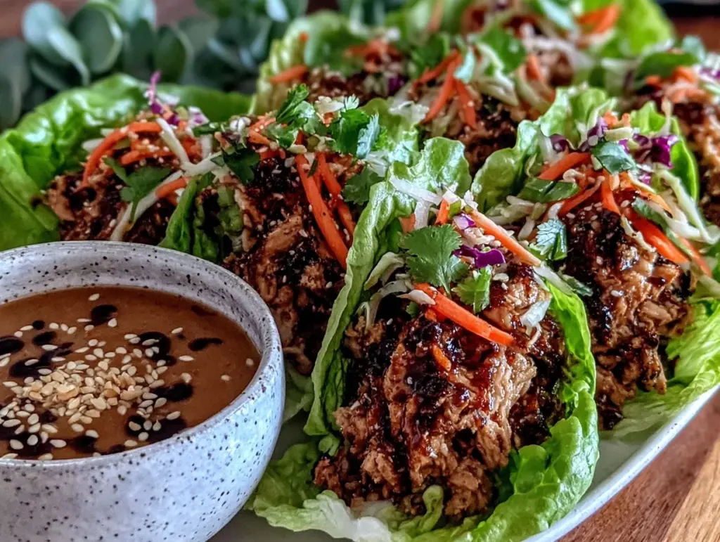 healthy turkey lettuce wraps - featured image