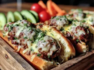 hidden veggie mini meatball subs - featured image