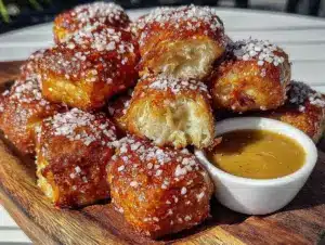 homemade soft pretzel bites - featured image