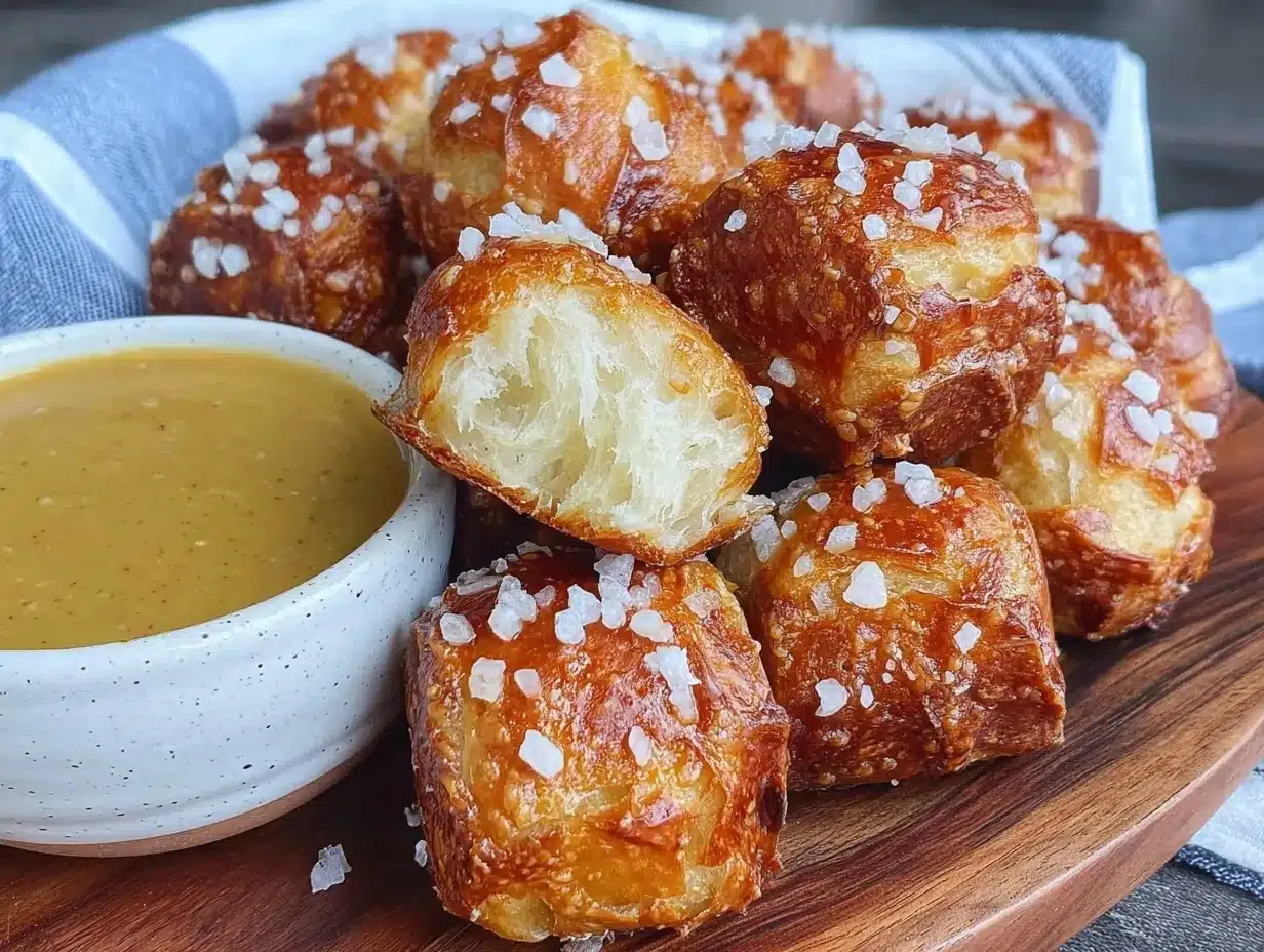 homemade soft pretzel bites preparation steps