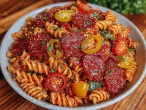 Italian pasta salad with pepperoni and banana peppers - featured image