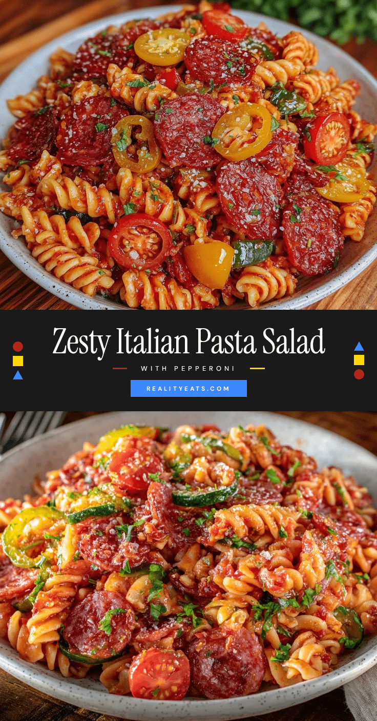 Italian pasta salad with pepperoni and banana peppers recipe