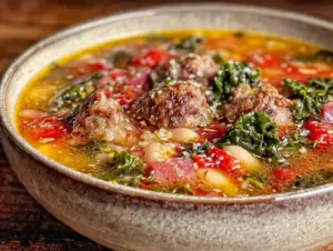 Italian sausage and kale white bean soup - featured image