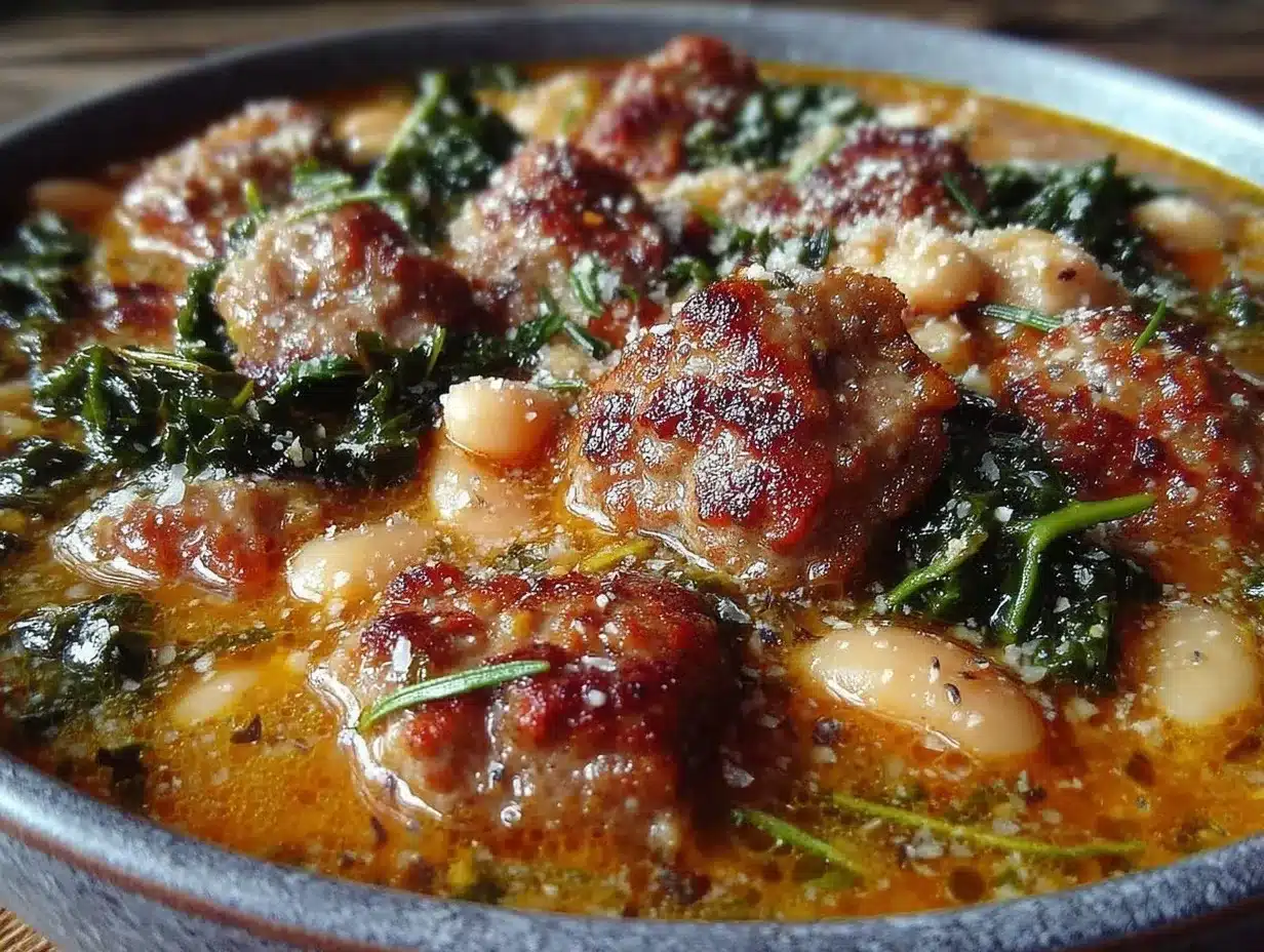 Italian sausage and kale white bean soup preparation steps