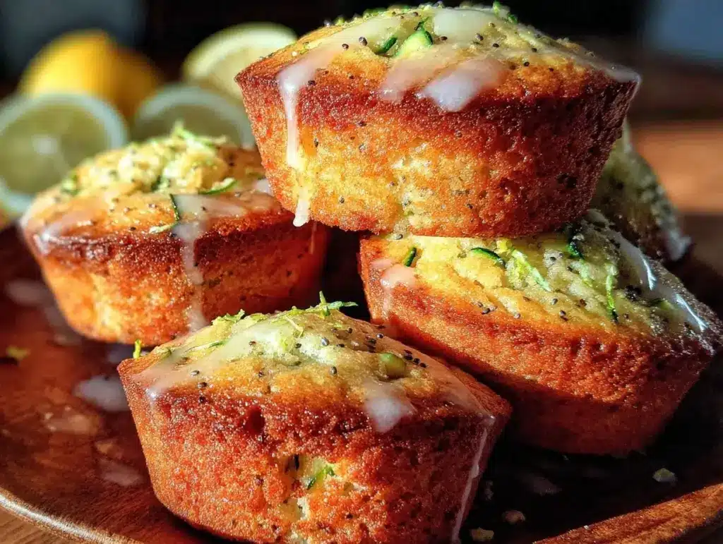 lemon poppy seed zucchini muffins - featured image
