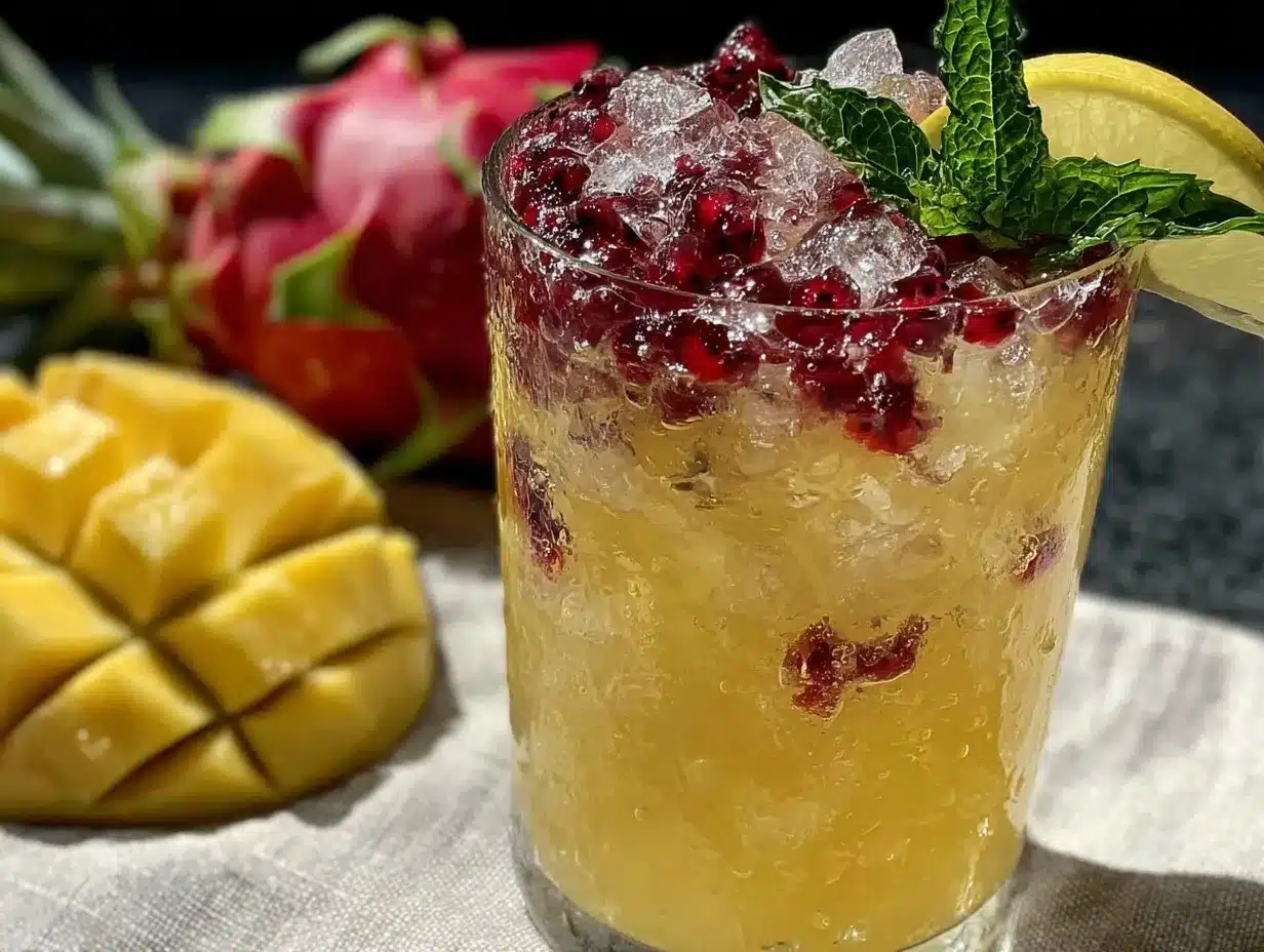 Mango Dragonfruit Lemonade Refresher preparation steps