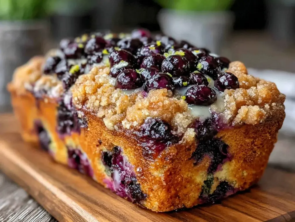 moist blueberry lemon zucchini bread - featured image