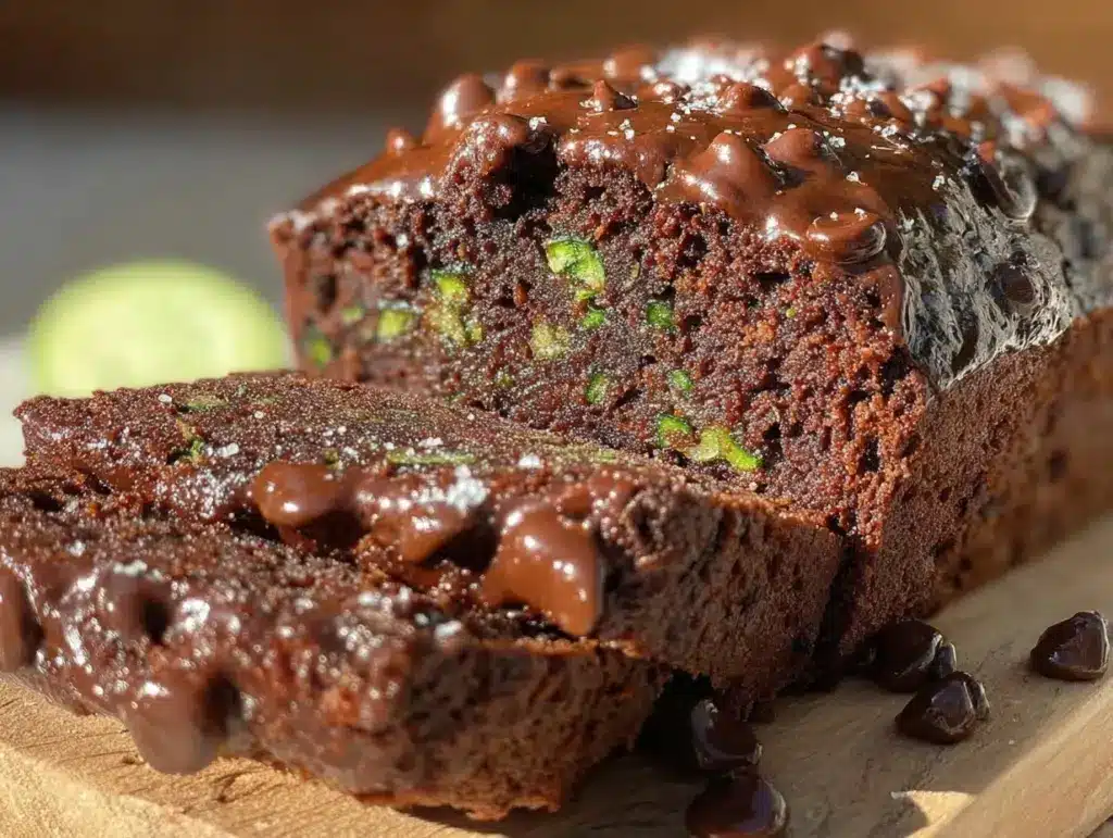 moist double chocolate chip zucchini bread - featured image