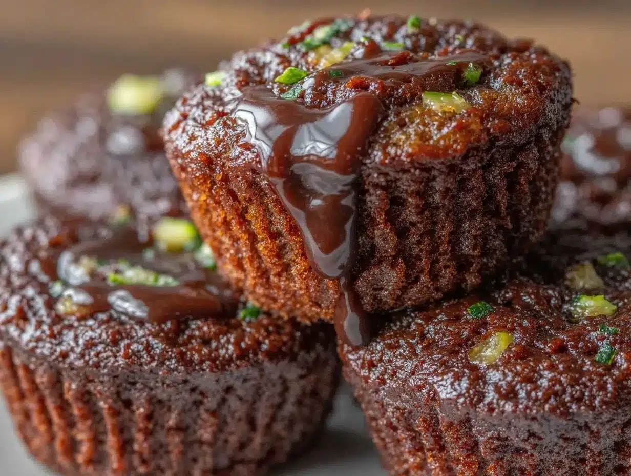 moist double chocolate zucchini muffins preparation steps