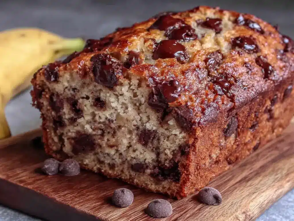 moist one-bowl banana bread with chocolate chips - featured image