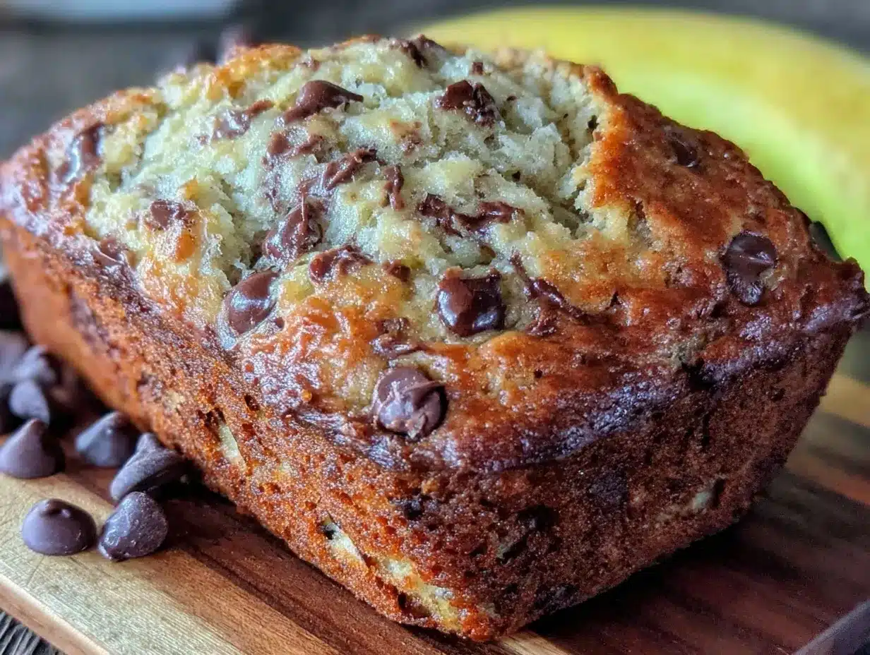 moist one-bowl banana bread with chocolate chips preparation steps