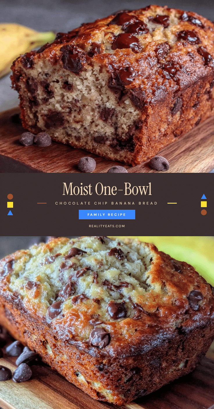 moist one-bowl banana bread with chocolate chips recipe