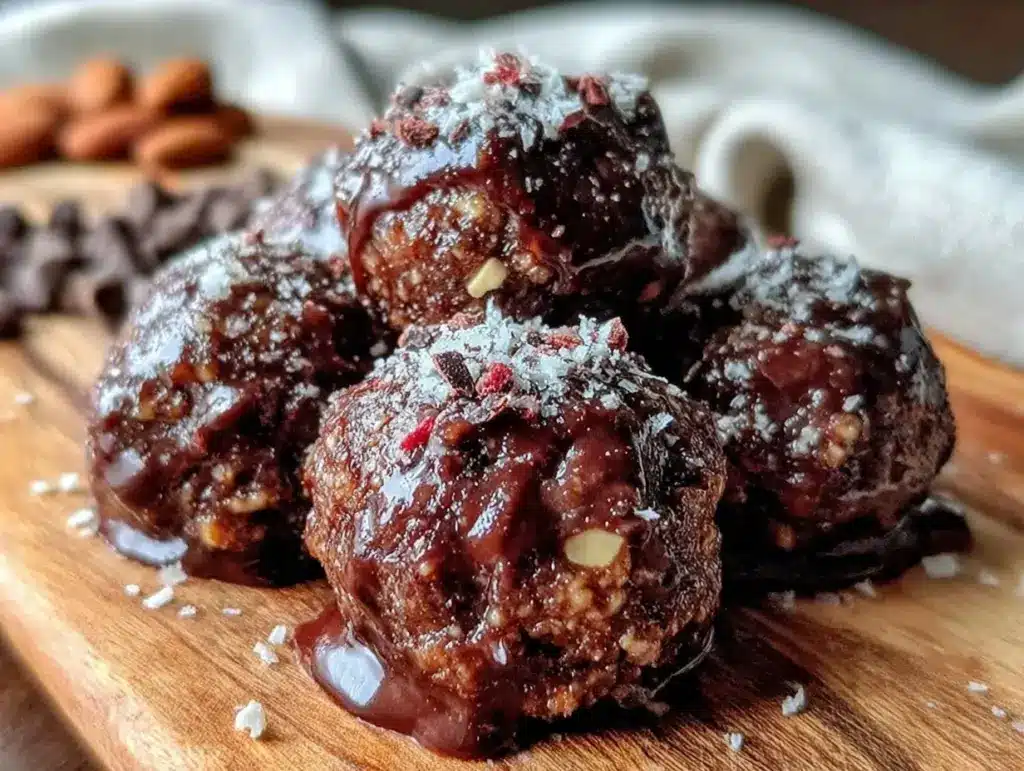 no-bake chocolate protein balls - featured image