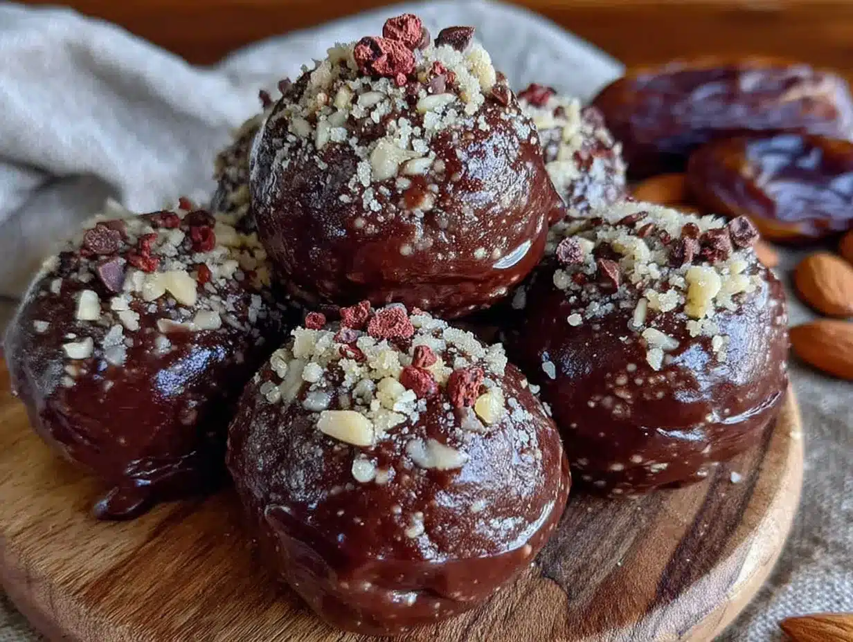 no-bake chocolate protein balls preparation steps