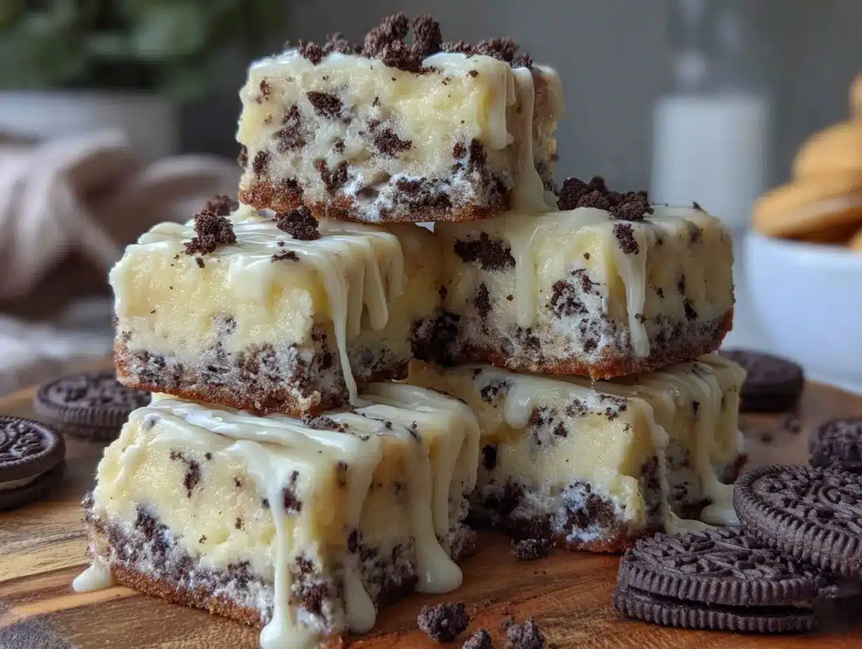 no bake cookies and cream snack bars preparation steps