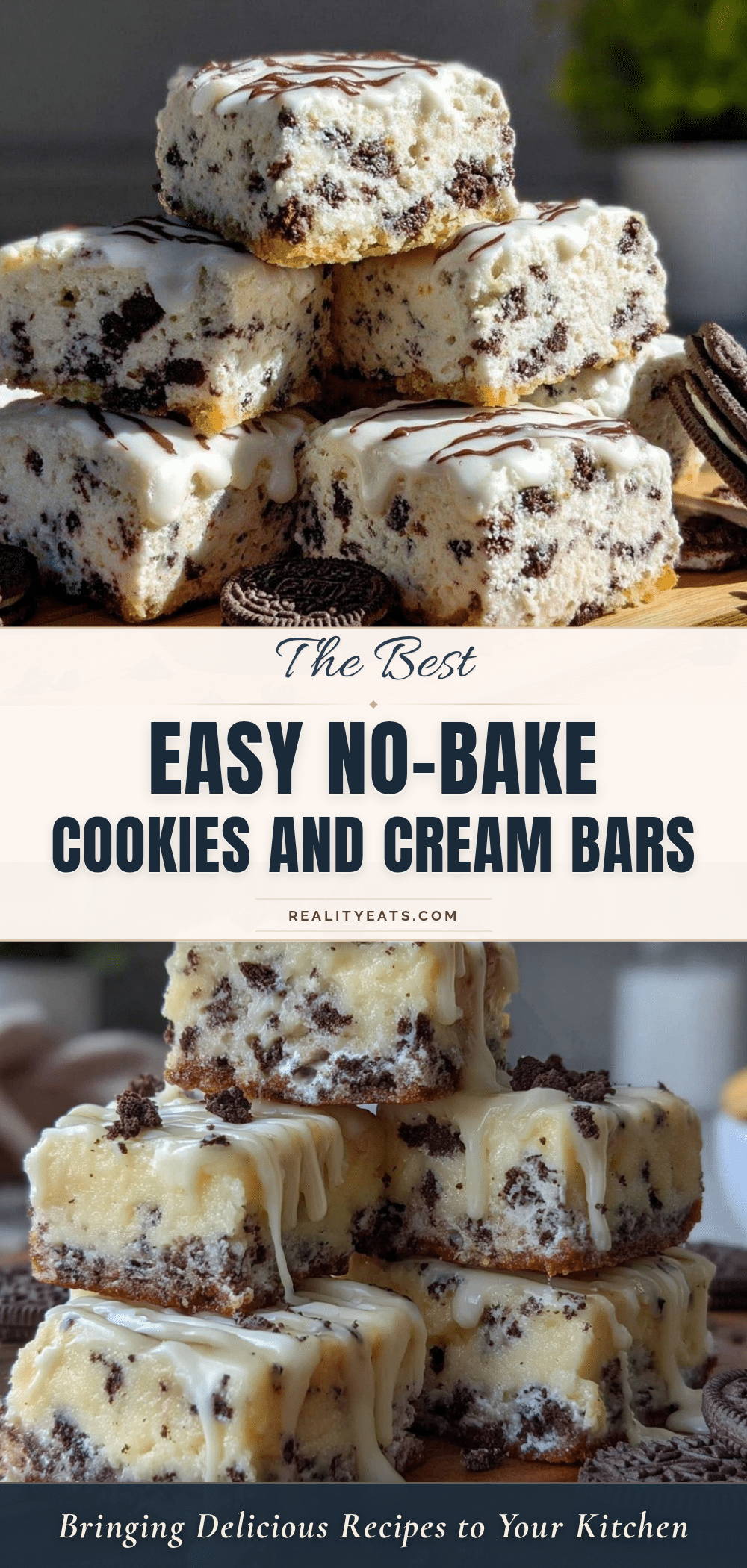 no bake cookies and cream snack bars recipe