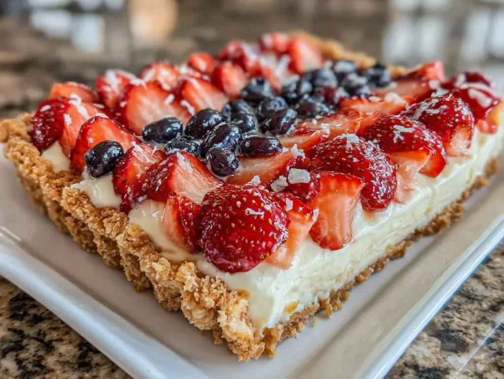 no bake strawberry cheesecake tart - featured image