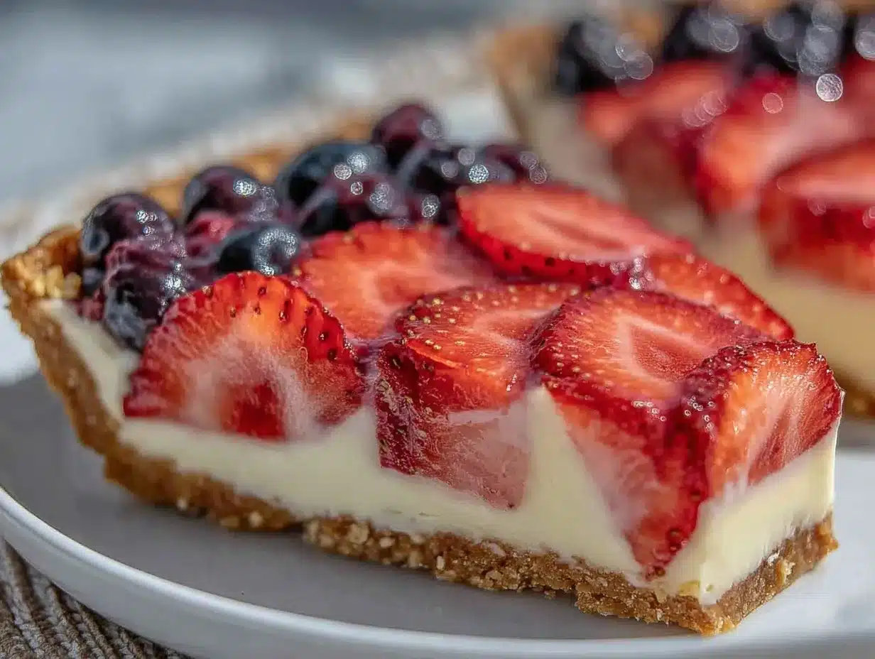 no bake strawberry cheesecake tart preparation steps