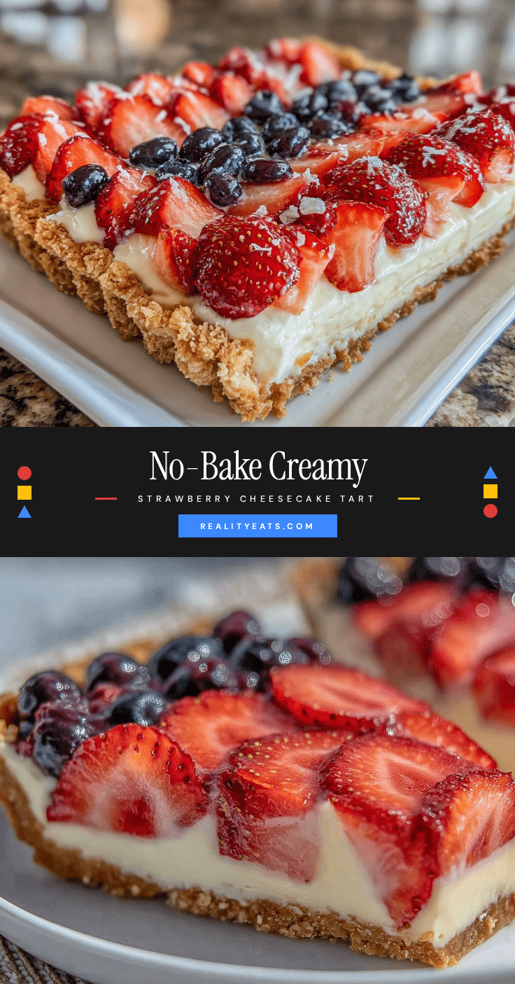 no bake strawberry cheesecake tart recipe