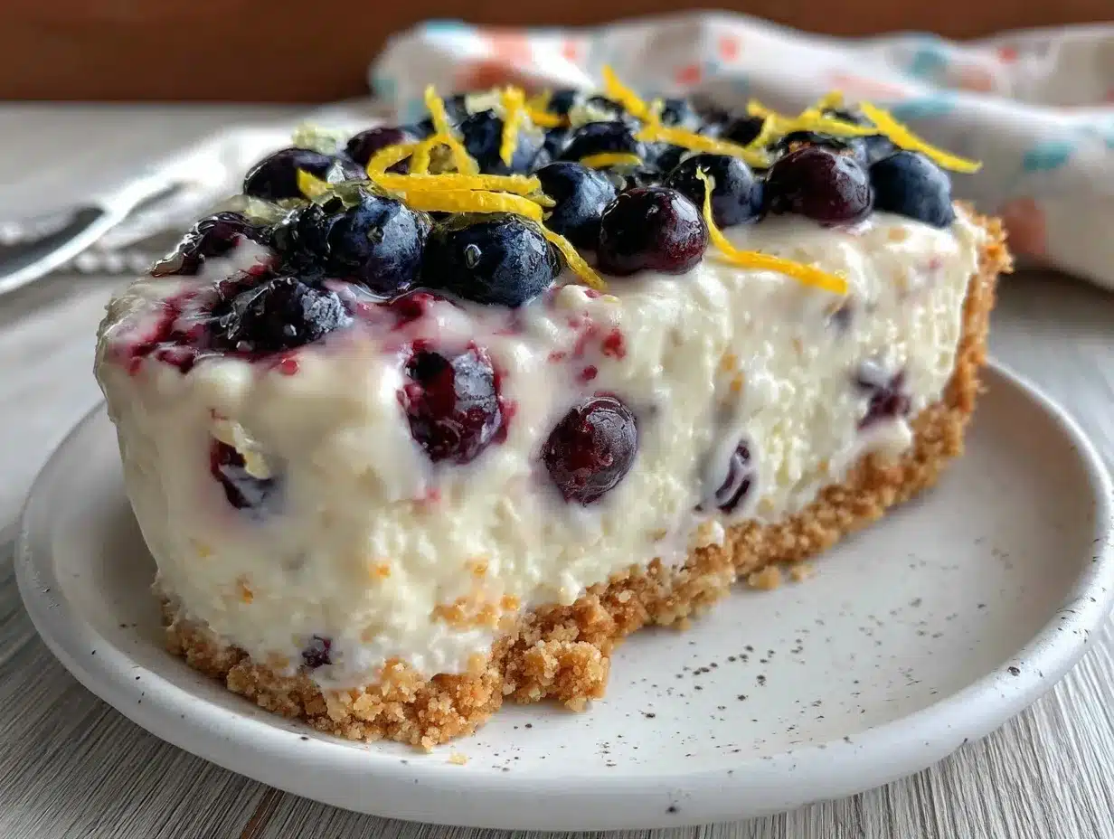 no-churn lemon blueberry ice cream pie preparation steps