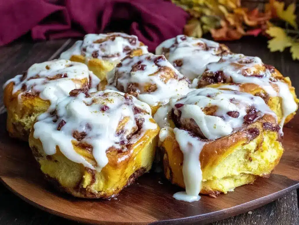 no-yeast pumpkin cinnamon rolls - featured image